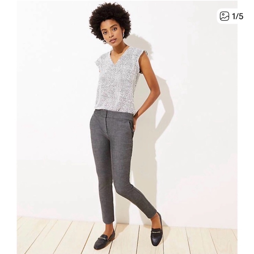 LOFT Charcoal Ankle Pants